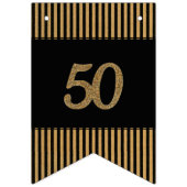 50e Gold - Zwarte & Gold Stripes Vlaggetjes (Derde vlag)