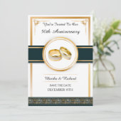 50e Golden Art Deco Jubileum Uitnodigen Save The Date (Staand voorkant)