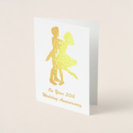50e (Golden) bruiloft Jubileum - Gepersonaliseerd Folie Kaarten