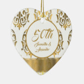 50e Golden bruiloft Jubileum Keramisch Ornament (Rechts)
