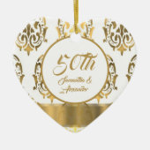 50e Golden bruiloft Jubileum Keramisch Ornament (Voorkant)
