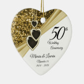 50e Golden Glitter-Jubileum - Druk beide zijden af Keramisch Ornament (Rechts)