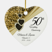 50e Golden Glitter-Jubileum - Druk beide zijden af Keramisch Ornament (Achterkant)
