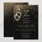 50e Golden Glitter-Jubileum Kaart (Voorkant / Achterkant)