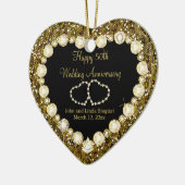 50e Golden Glitter Wedding Jubileum Keramisch Ornament (Links)