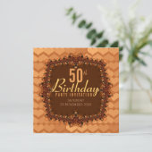 50e Golden Hearts Birthday Party Invitations Kaart (Staand voorkant)
