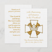 50e Golden Jubilee Priest Ordination Jubileum Bedankkaart (Voorkant / Achterkant)