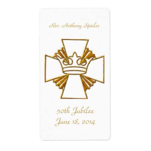 50e Golden Jubilee Priest Ordination Jubileum Etiket (Voorkant)