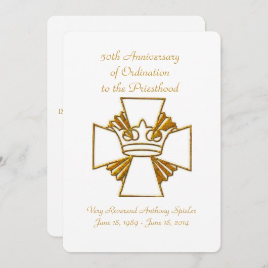50e Golden Jubilee Priest Ordination Jubileum Kaart (Voorkant / Achterkant)