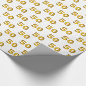 50e Golden Jubileum Birthday Wrapping Paper Cadeaupapier (Hoek)