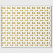 50e Golden Jubileum Birthday Wrapping Paper Cadeaupapier (Vlak)