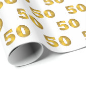 50e Golden Jubileum Birthday Wrapping Paper Cadeaupapier (Rol Hoek)