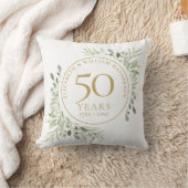 50e Golden Jubileum Chic Waterverf Greenery Kussen (Deken)