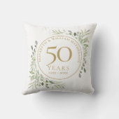 50e Golden Jubileum Chic Waterverf Greenery Kussen (Achterkant)