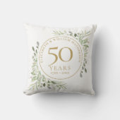 50e Golden Jubileum Chic Waterverf Greenery Kussen (Voorkant)