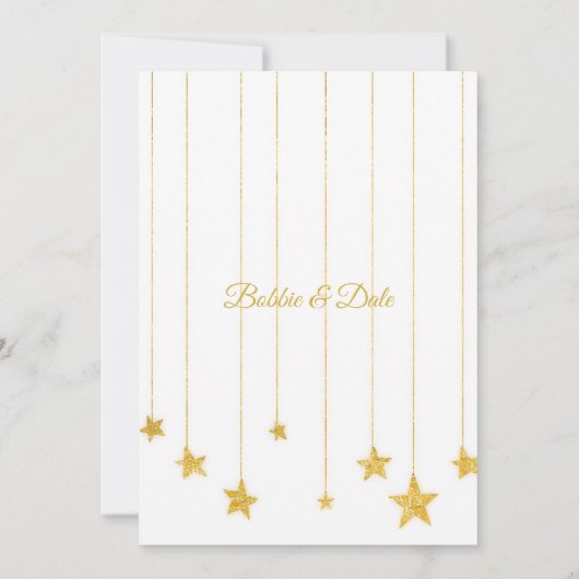 50e Golden Jubileum Custom Event Gold Party Kaart (Achterkant)