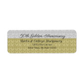 50e Golden Jubileum Damask Adres Etiket (Voorkant)