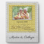 50e Golden Jubileum Damask Foto Fotoplaat (Voorkant)