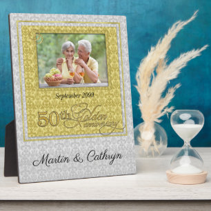 50e Golden Jubileum Damask Foto Fotoplaat