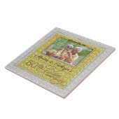 50e Golden Jubileum Damask Foto Tegeltje (Zijkant)