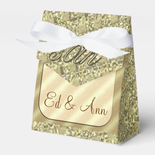 50e Golden Jubileum Favor Box Bedankdoosjes (Voorkant Zijde)