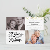 50e Golden Jubileum Foto's Confetti Kaart (Staand voorkant)