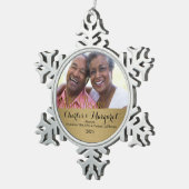 50e Golden Jubileum met namen Tin Sneeuwvlok Ornament (Rechts)