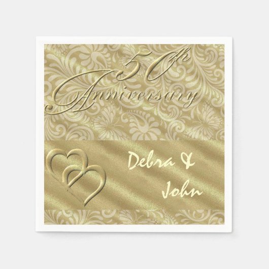 50e Golden Jubileum Paper Napkins Servetten (Voorkant)