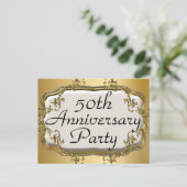 50e Golden Jubileum Party Invitation Briefkaarten (Staand voorkant)