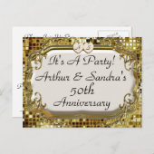 50e Golden Jubileum Party Invitation Briefkaarten (Voorkant / Achterkant)