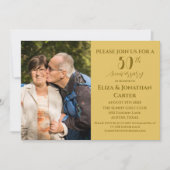 50e Golden Jubileum Surprise Party Glitter Kaart (Voorkant)