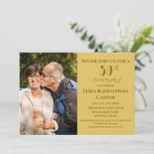 50e Golden Jubileum Surprise Party Glitter Kaart (Staand voorkant)