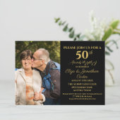 50e Golden Jubileum Surprise Party Glitter Kaart (Staand voorkant)