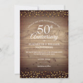 50e Golden Jubileum Verander de Datum Rustic Kaart (Voorkant)