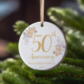 50e Golden Jubileum Waterverf Flower Keramisch Ornament