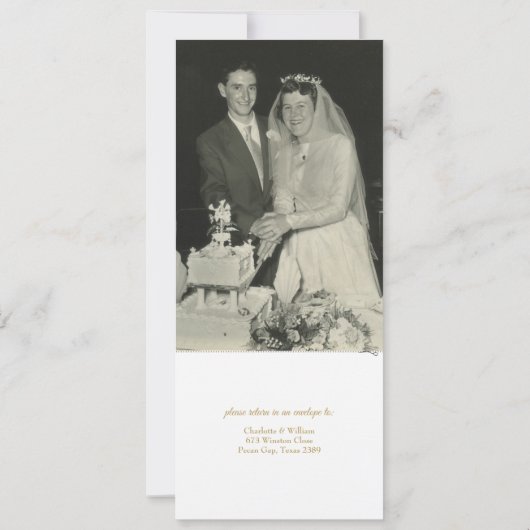 50e Golden Jubileum Wedding Photo Foliage RSVP Kaart (Achterkant)