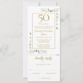 50e Golden Jubileum Wedding Photo Foliage RSVP Kaart (Voorkant)