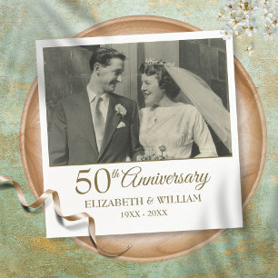 50e Golden Jubileum Wedding Photo Napkins Servet