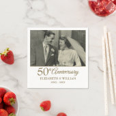 50e Golden Jubileum Wedding Photo Napkins Servet (Insitu)
