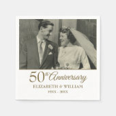50e Golden Jubileum Wedding Photo Napkins Servet (Voorkant)