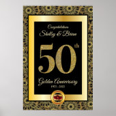 50e Golden Jubileum Welkomstteken Poster (Voorkant)