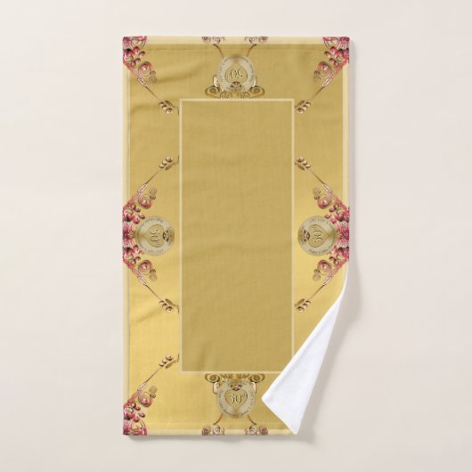50e Golden Ochre Wedding Jubileum Badhanddoek Bad Handdoek (Handdoek)