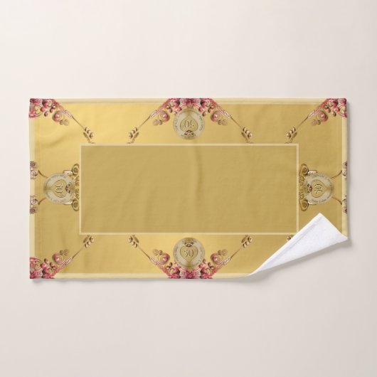 50e Golden Ochre Wedding Jubileum Badhanddoek Bad Handdoek (Handdoek)