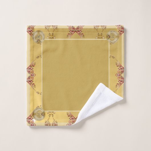 50e Golden Ochre Wedding Jubileum Badhanddoek Bad Handdoek (Wasdoekje)
