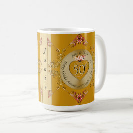 50e Golden Oker bruiloft Jubileum Koffiemok