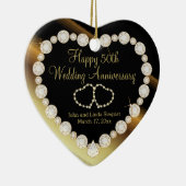 50e Golden Photo Wedding Jubileum Keramisch Ornament (Rechts)