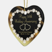 50e Golden Photo Wedding Jubileum Keramisch Ornament (Links)