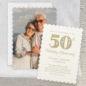 50e Golden Photo Wedding Jubileum Party Kaart