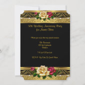 50e Golden Photo Wedding Jubileum Party Roos Kaart (Achterkant)