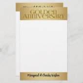 50e Golden Wedding Annivsersary Name Briefpapier (Voorkant / Achterkant)